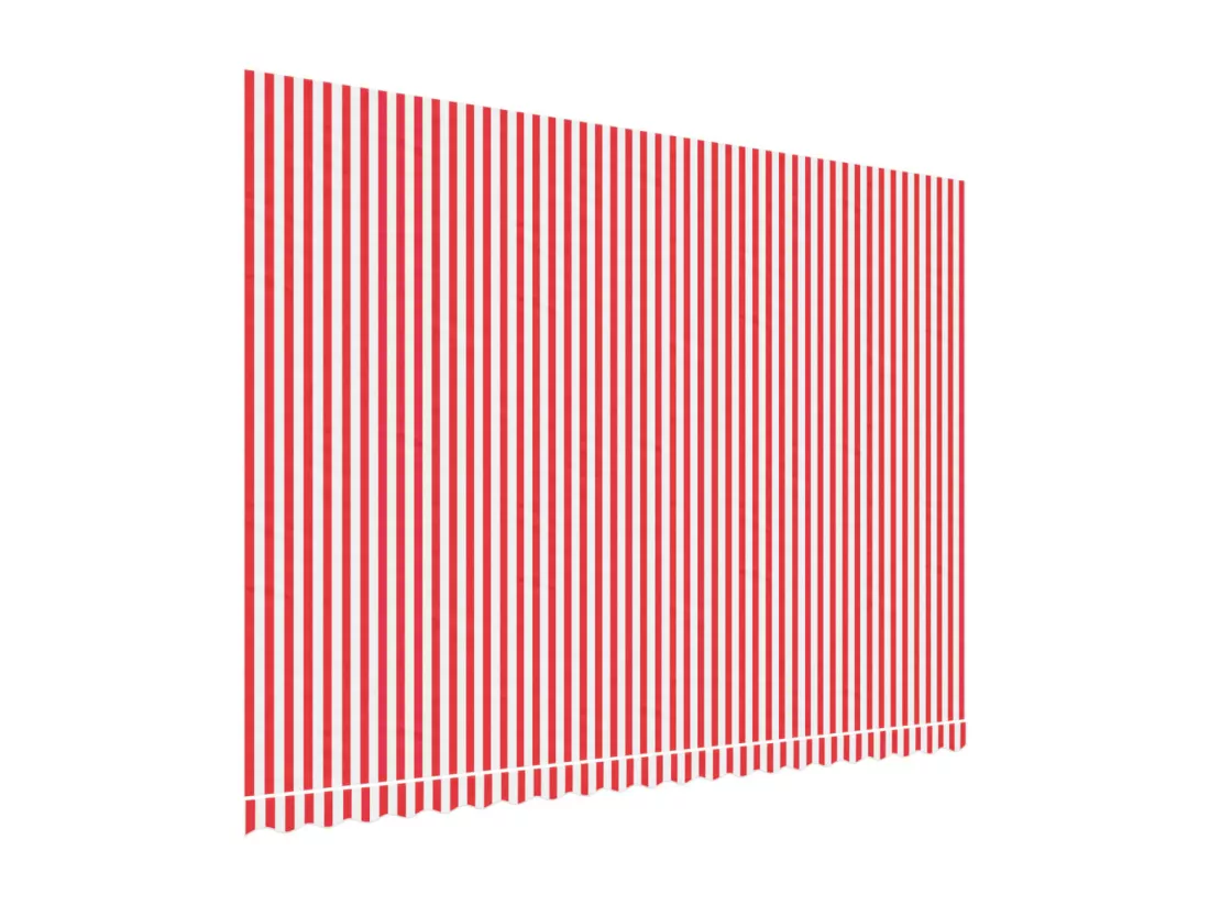 Tissu de remplacement pour auvent rayures rouges et blanches