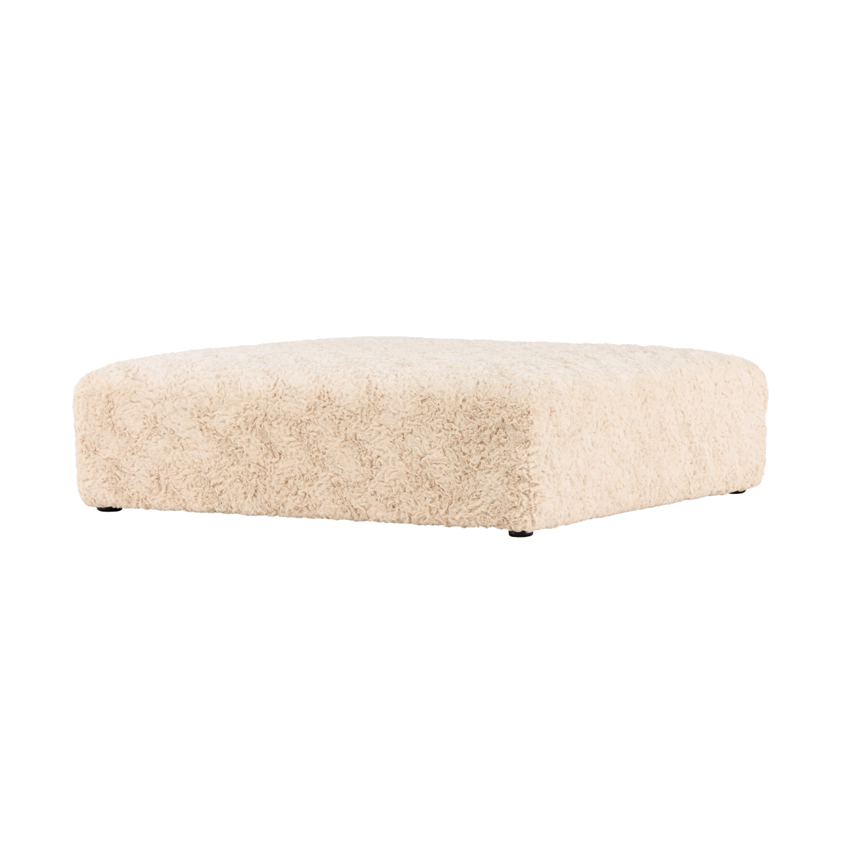 Vierkante schapenvacht poef Erla Beige