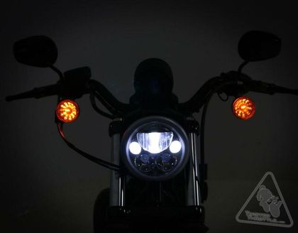Phare avant Denali M7 LED Ø177mm noir chrome Universel
