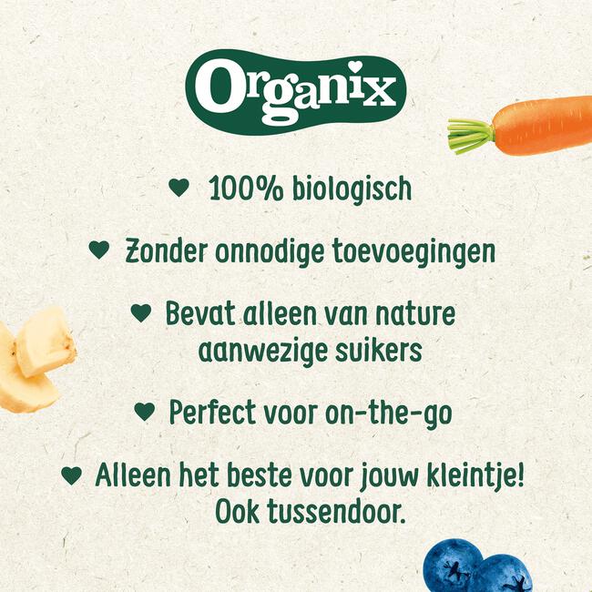 Organix Bio Knijpfruit Appel, Aardbei, Quinoa