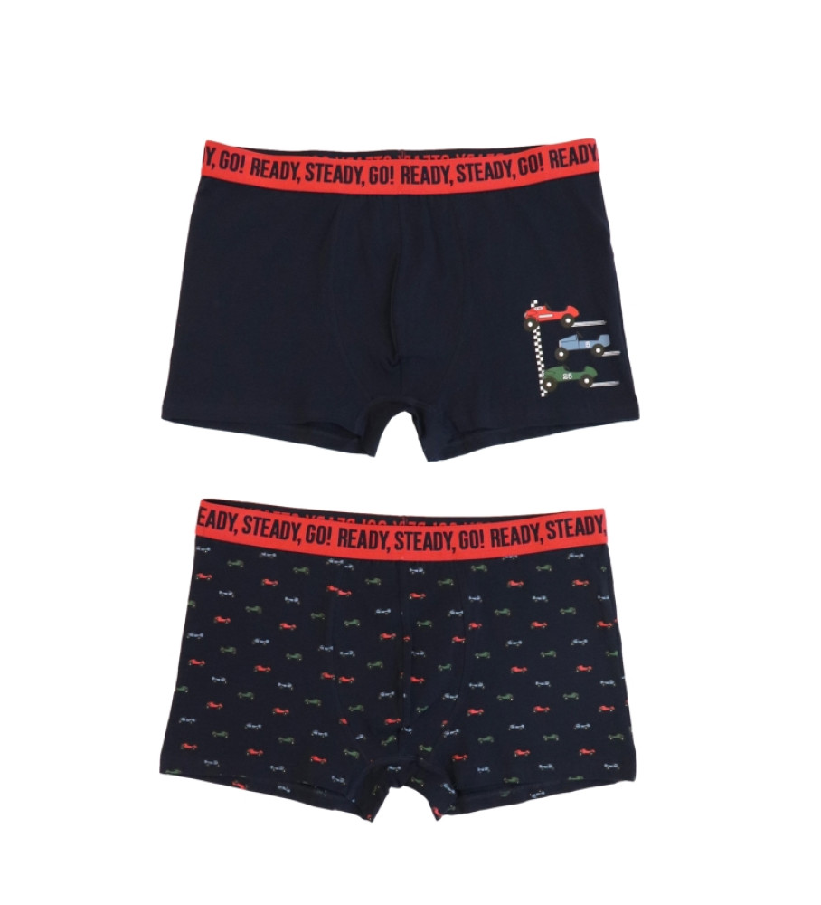 Admas Pack 2 Boxers Vintage Cars preto