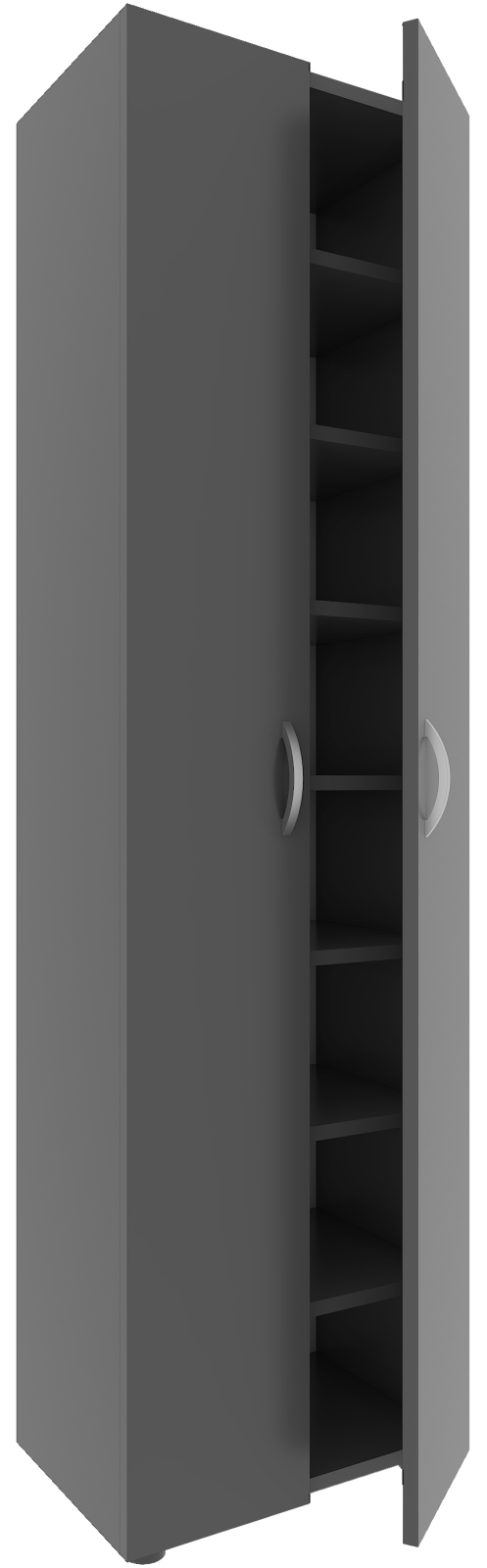 Schuhschrank ULAS-XL - anthrazit - 8 Fächer - 173 cm