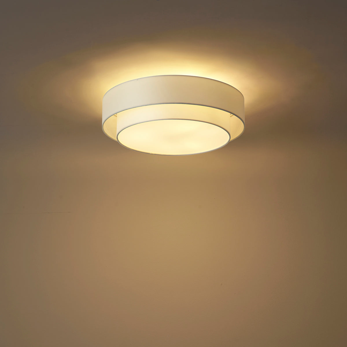 QAZQA Moderne plafonniÃ¨re wit 50cm 3-lichts - Drum Duo