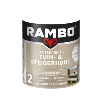 Rambo Pantserbeits Vintage tuin- en steigerhout zijdeglans dekkend poeder beige 750 ml