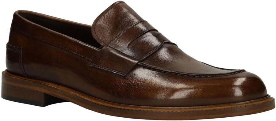 Manfield Black Label leren loafers bruin