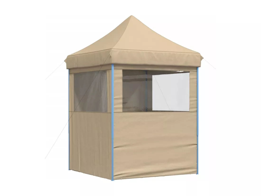Tente de réception pliable escamotable avec 4 parois latérales
