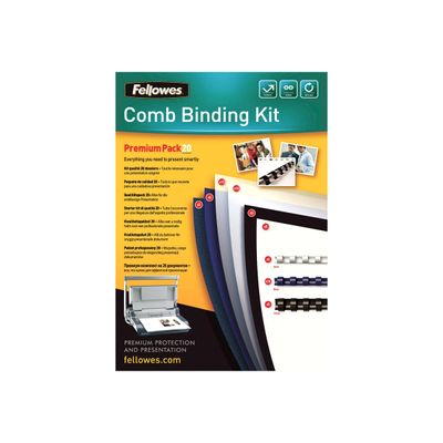 Fellowes - kit de démarrage de reliure A4 (21 x 29,7 cm) - pour 20 dossiers avec anneaux plastique 6mm (x5), 8mm (x10), 12mm (x5) jusqu'à 80 feuilles