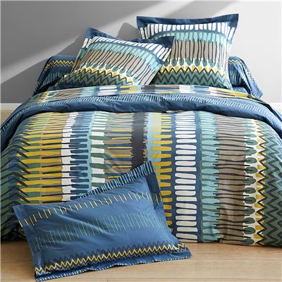 Linge de lit rayures de motifs - BECQUET CRÉATION