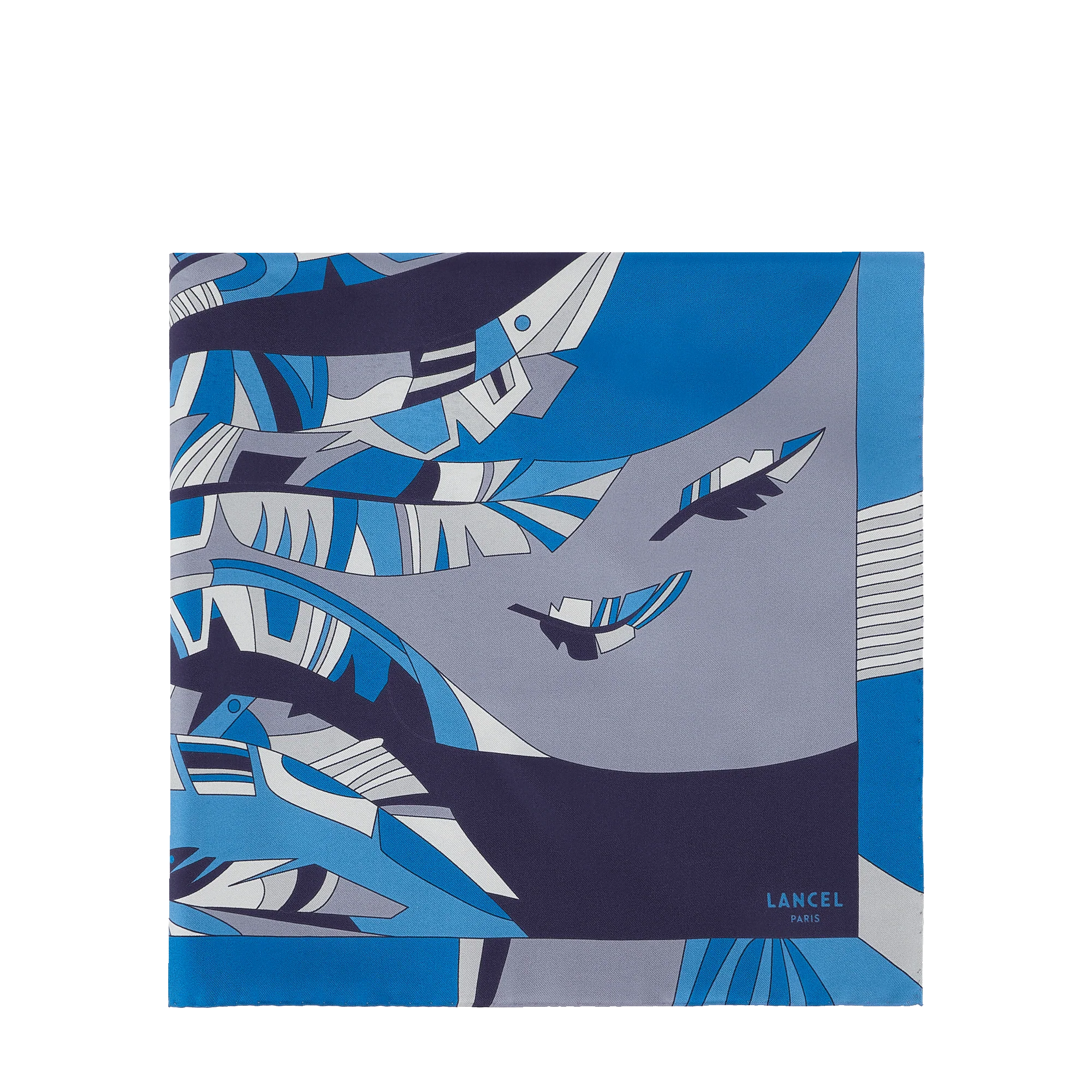 Carré Motif Arabesque-Multico Bleu