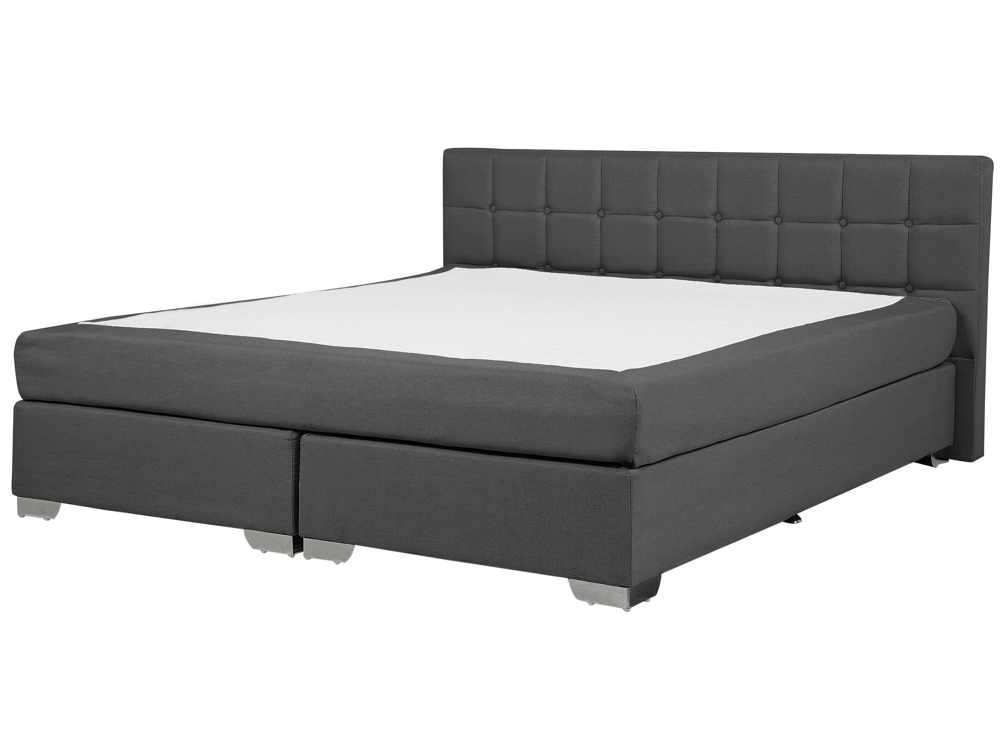 Boxspring Stof ADMIRAL 180 x 200 cm Donkergrijs