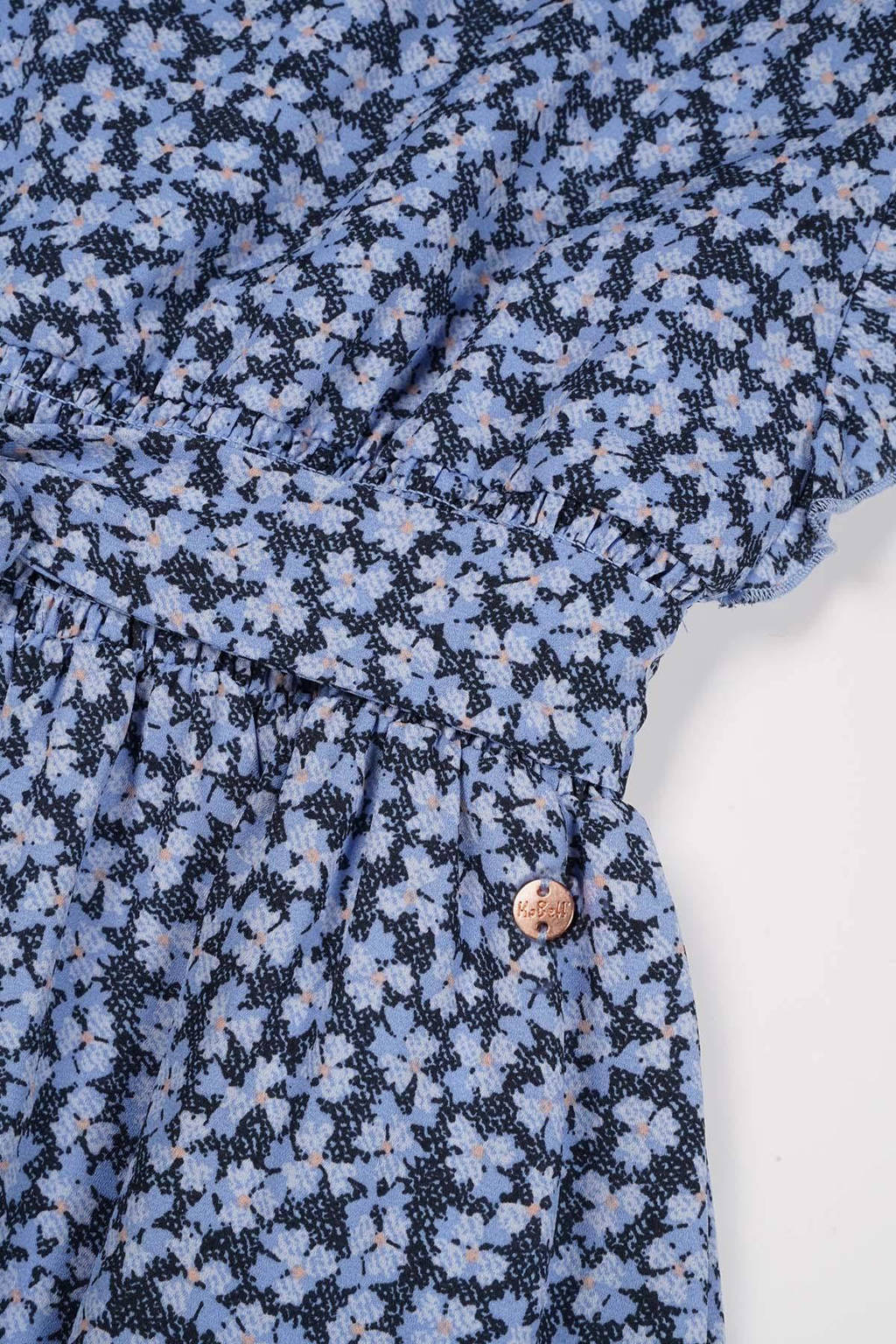 NoBell’ gebloemde jurk Moise donkerblauw/lichtblauw