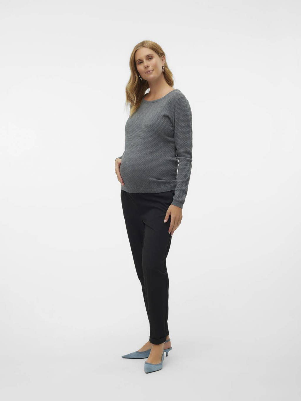 VERO MODA MATERNITY gebreide zwangerschapstrui grijs