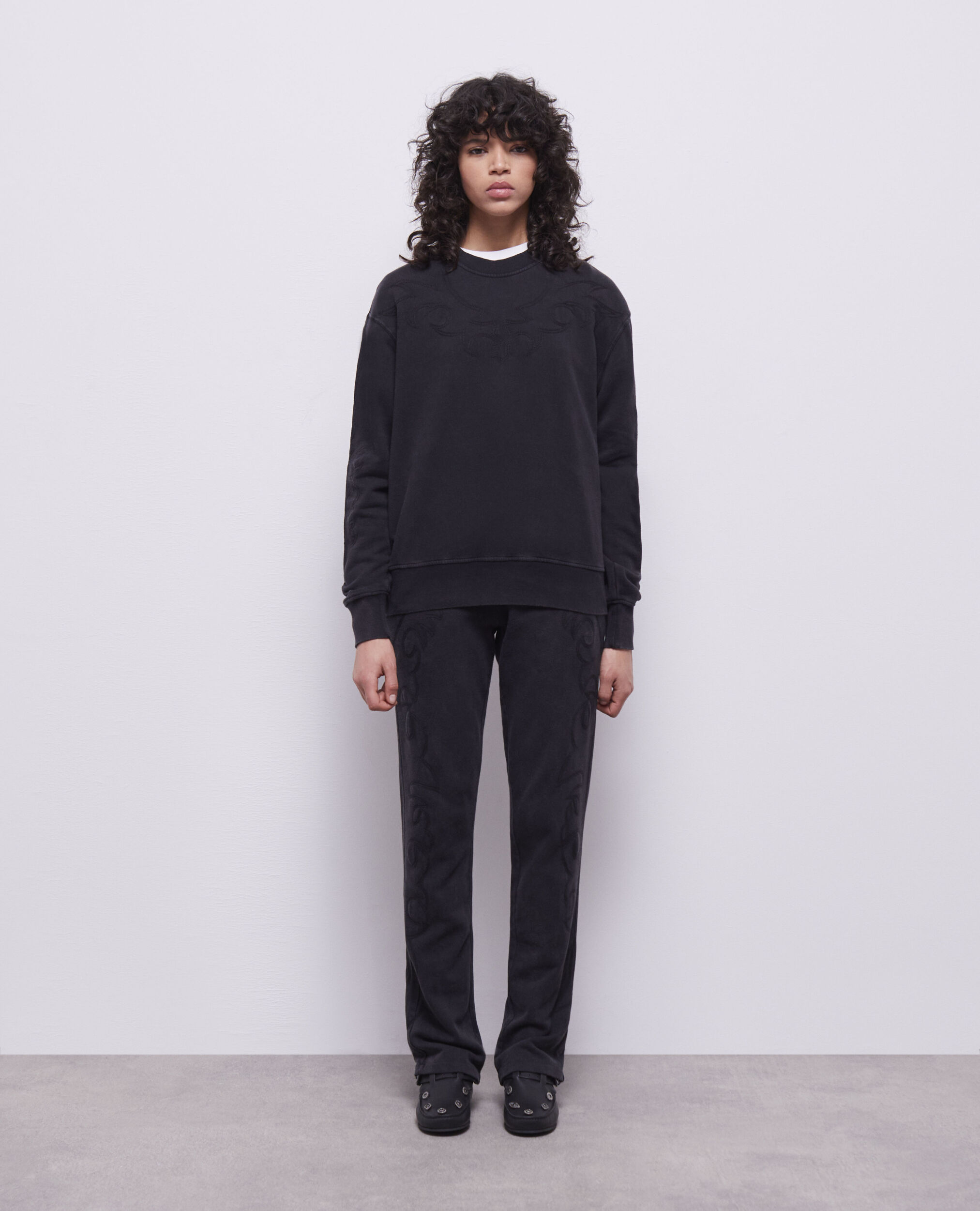Sweatshirt noir avec broderie Western