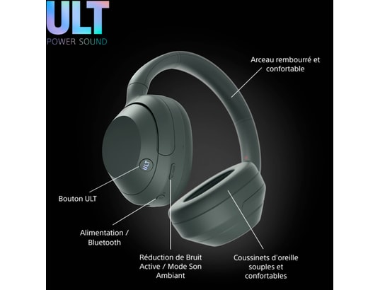 SONY - Casque sans fil ULT Wear vert forêt - WH-ULT900NH