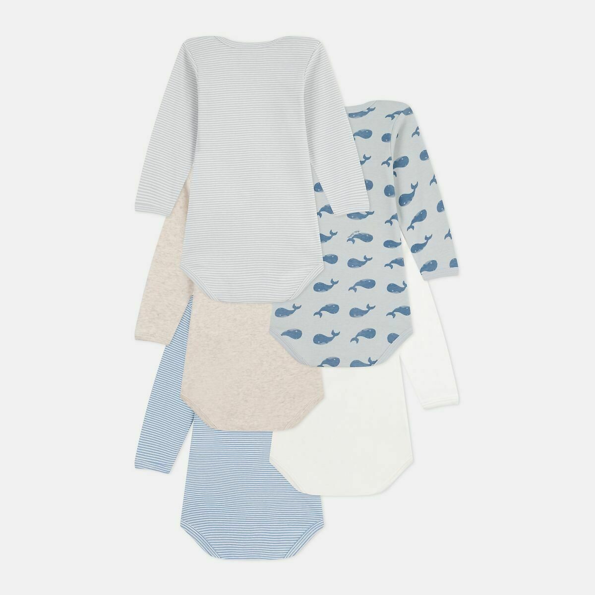 PETIT BATEAU<br>Conjunto de 5 bodies de manga comprida