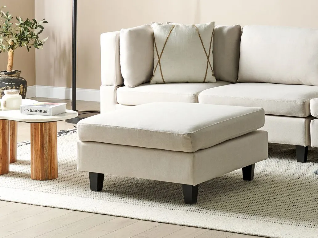 Ottomaan UNSTAD Stof Lichtbeige