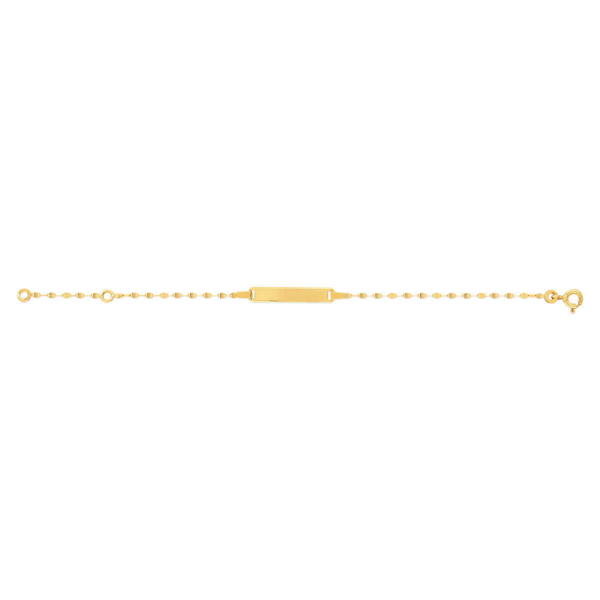 Bracelet identité or 375 jaune maille fantaisie personnalisable 14 cm