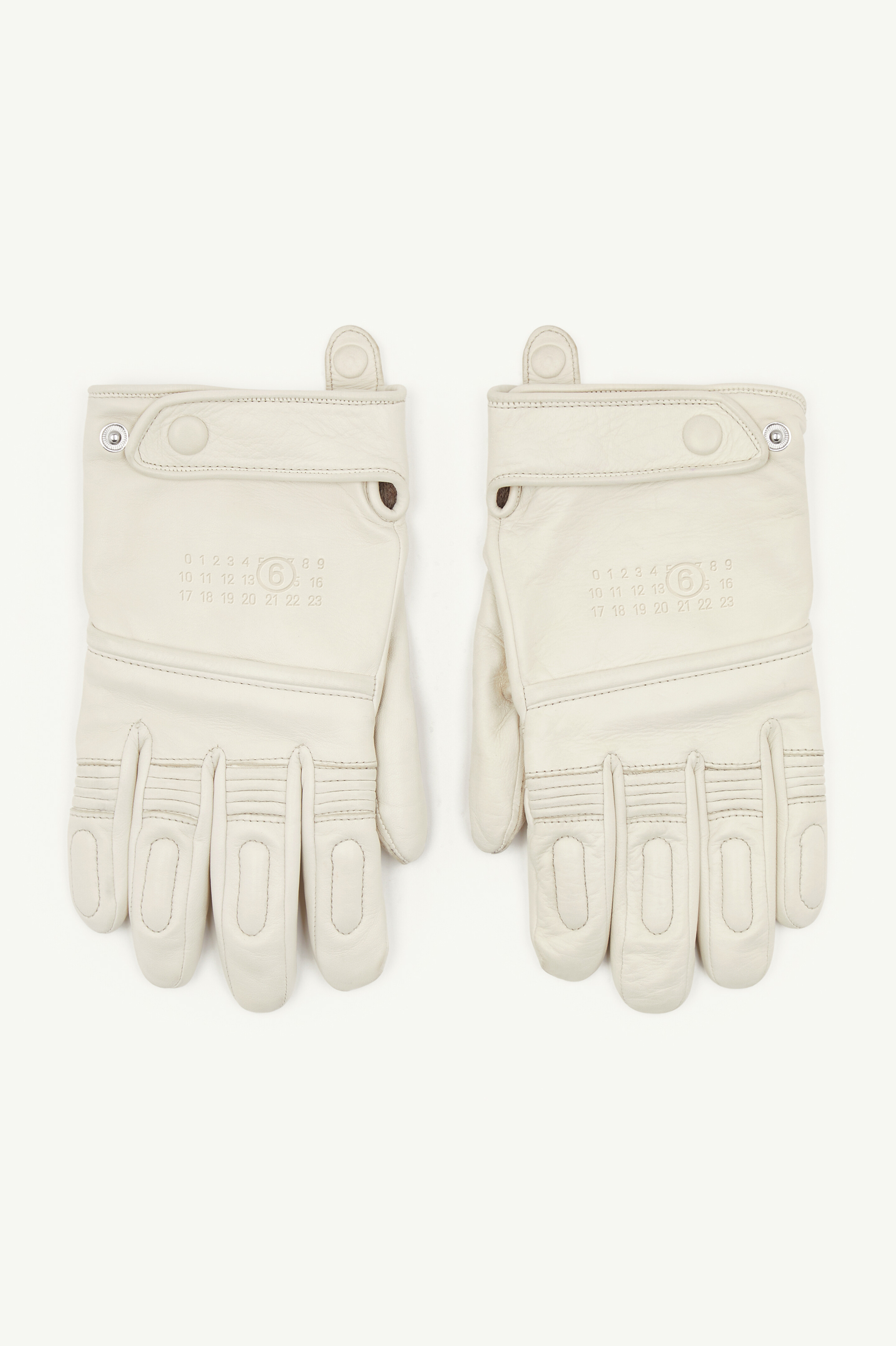 Gants en cuir glacé MM6 x Agnelle pour homme | MM6 Blanc