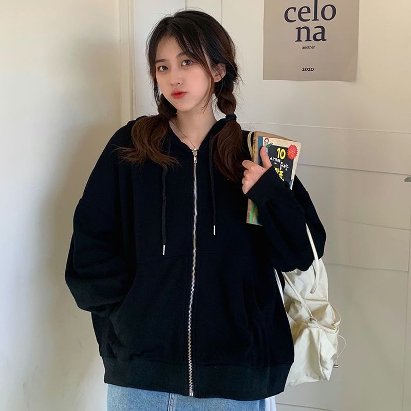 CRIBI - Effen hoodie met rits