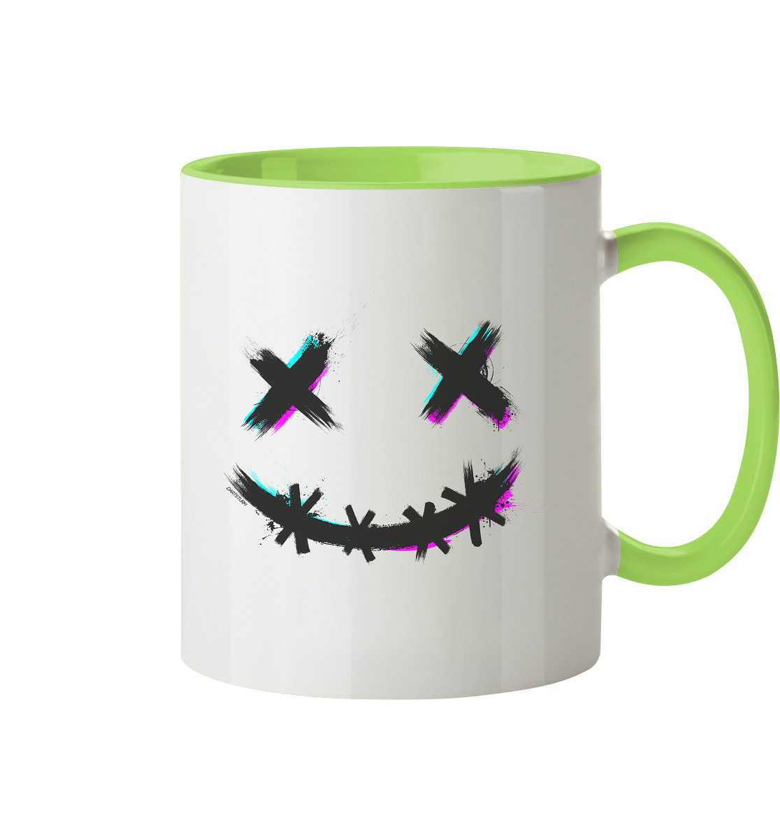 DartSturm - Scary Smile Schwarz - Tasse zweifarbig