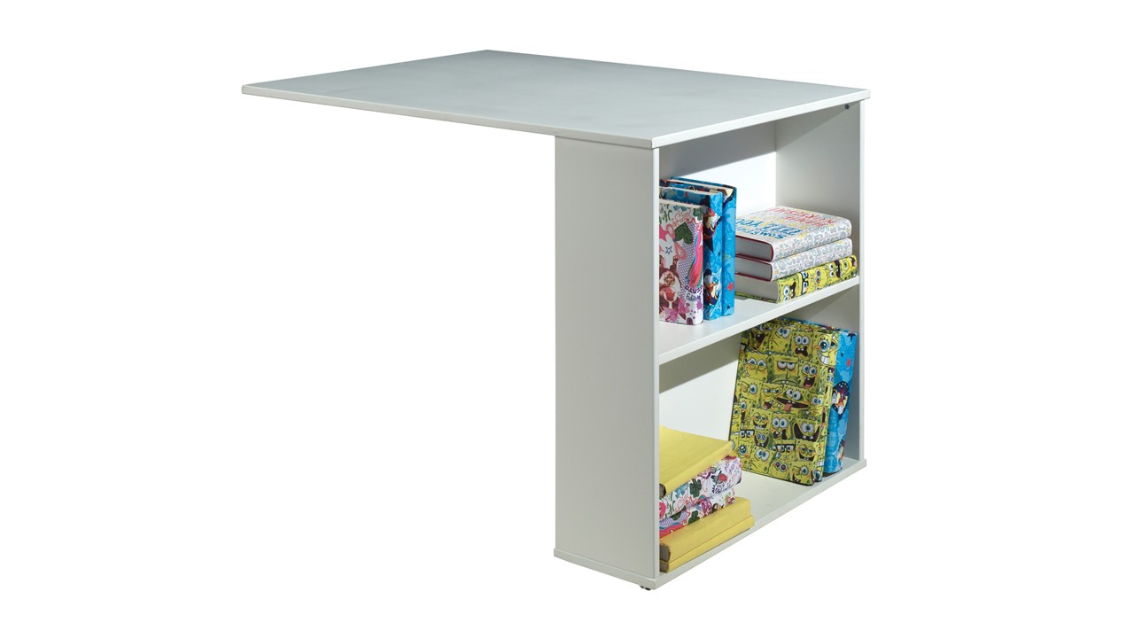Halfhoogslaper Scott met bureau en 2 commodes wit