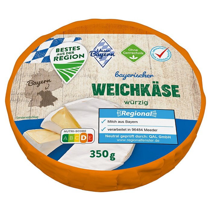 BESTES AUS DER REGION Bayerischer Weichkäse 350 g, Würzig