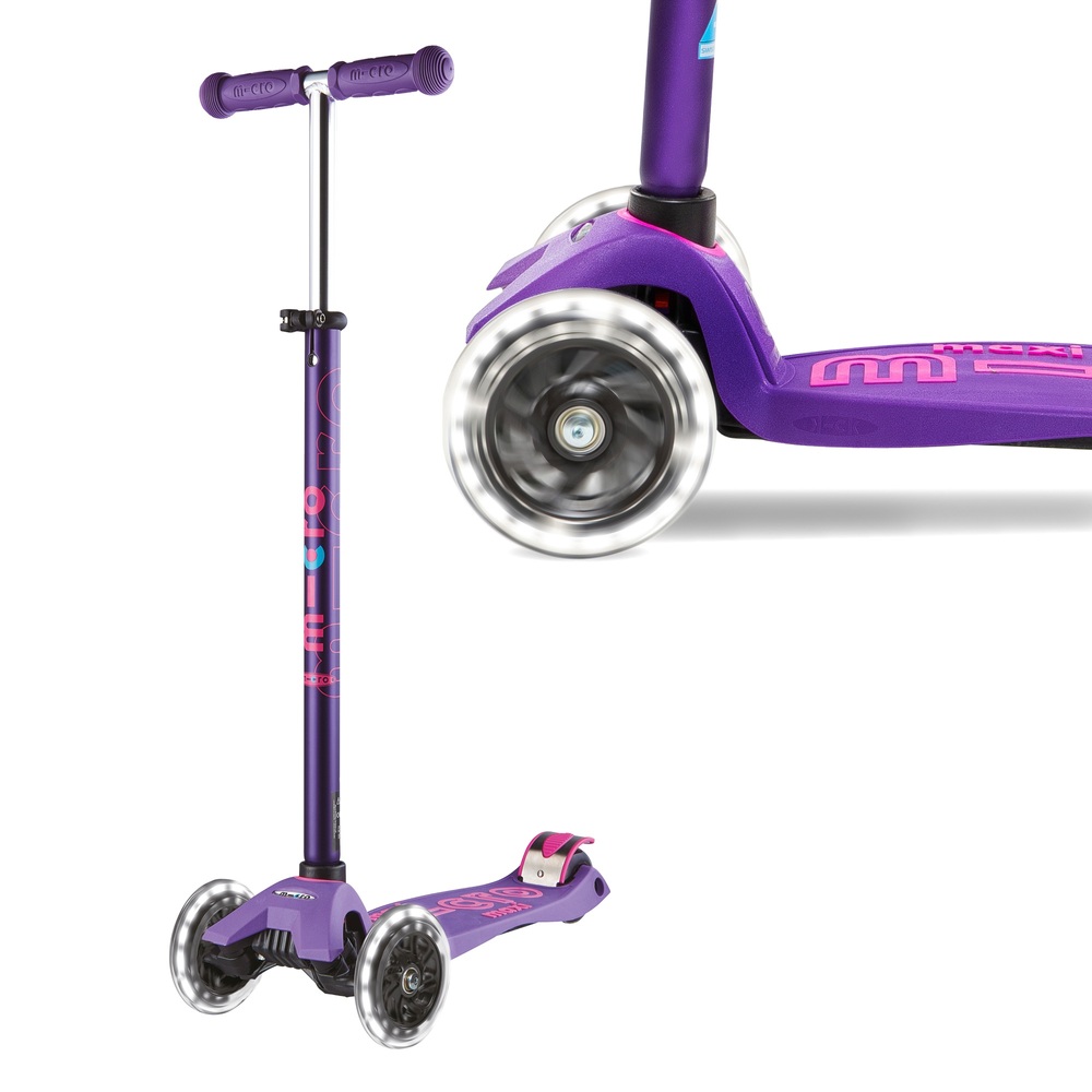 Maxi Micro Deluxe LED Lila Scooter