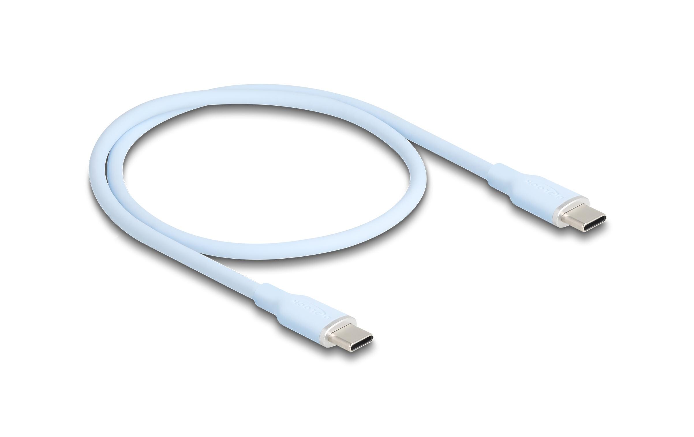USB 2.0-Kabel Silikon USB C - USB C 0.5 mUniversell kompatibles Verbindungskabel mit Silikonoberfläche