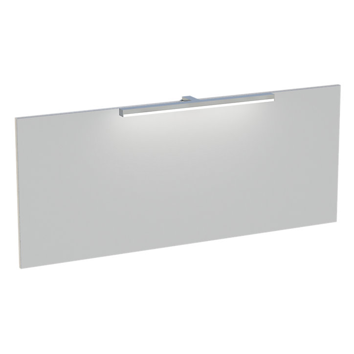 Miroir de salle de bains lumineux LED aspect chêne naturel 120 cm, Calao