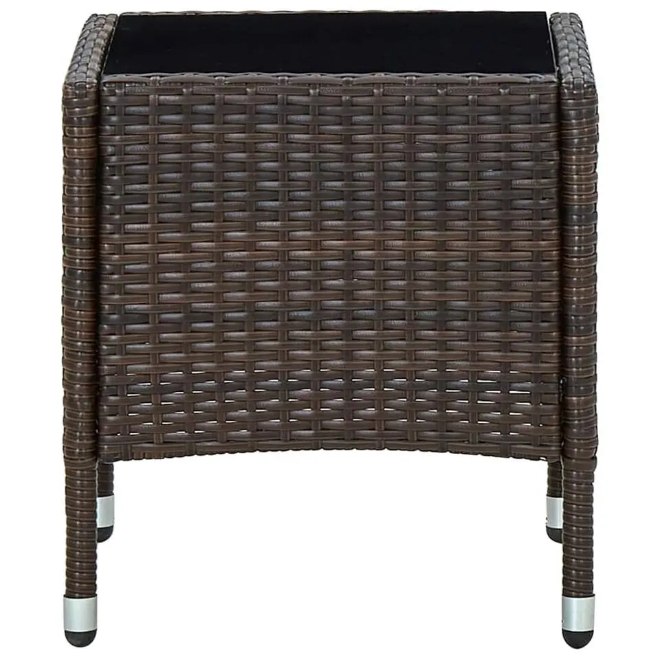 vidaXL - Loungetafel - Bruin - Poly rattan - 40x40x45 cm