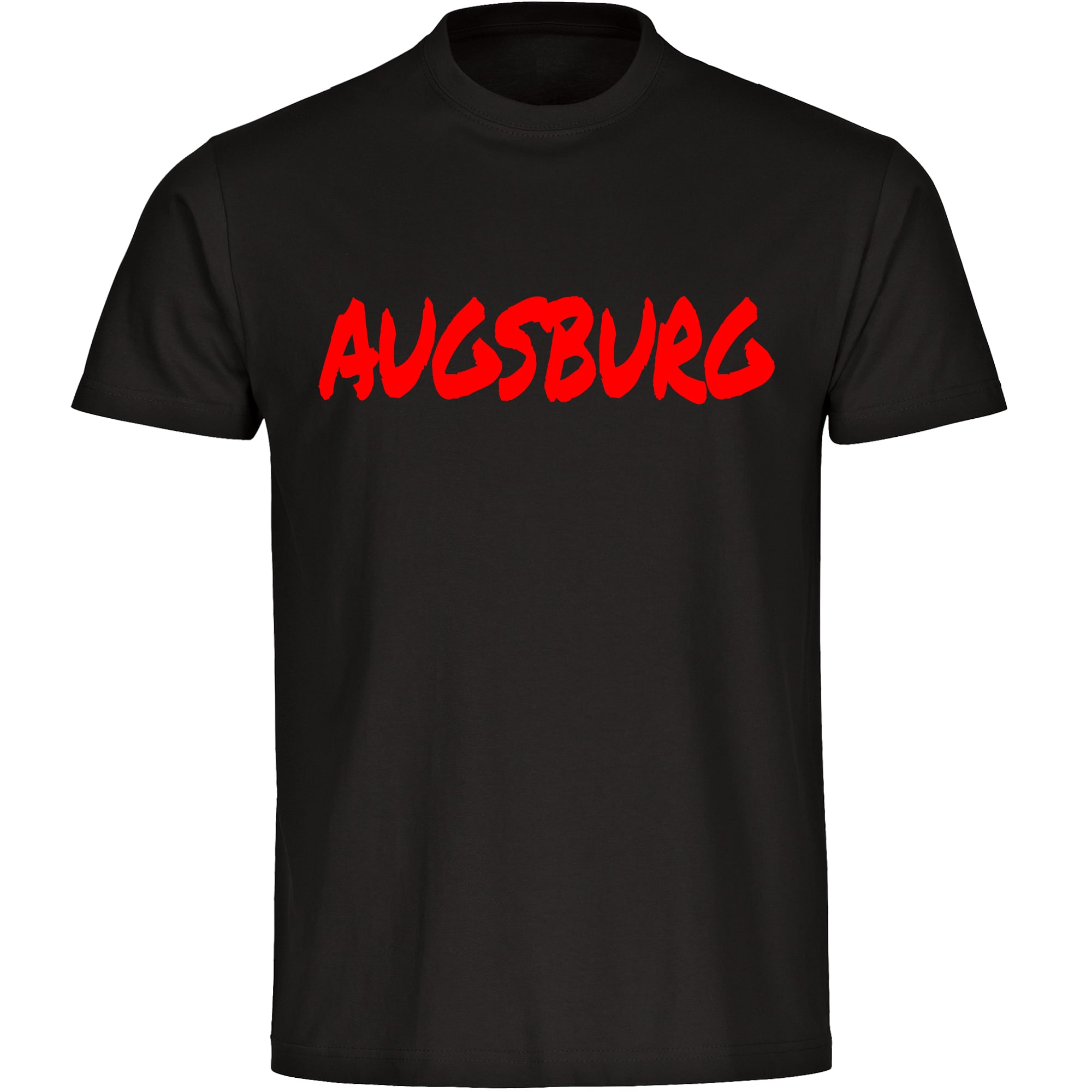 multifanshop® Herren T-Shirt - Augsburg - Textmarker - Druck rot