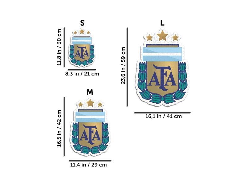 Iconic Puzzle Nationalmanschaft Argentinien- Logo Offizielles Holzpuzzle, Grösse M