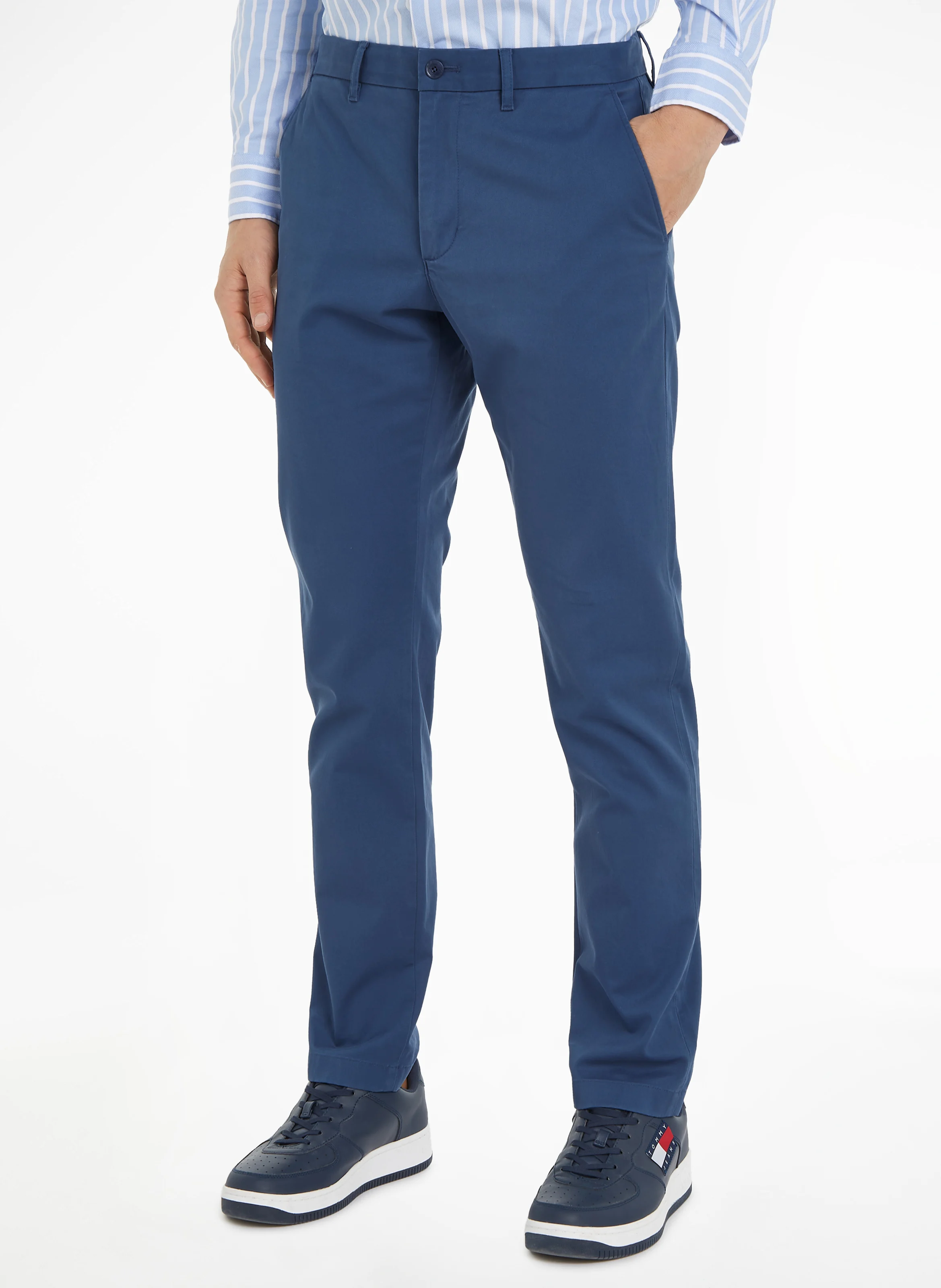 Pantalon chino en coton bio| Bleu