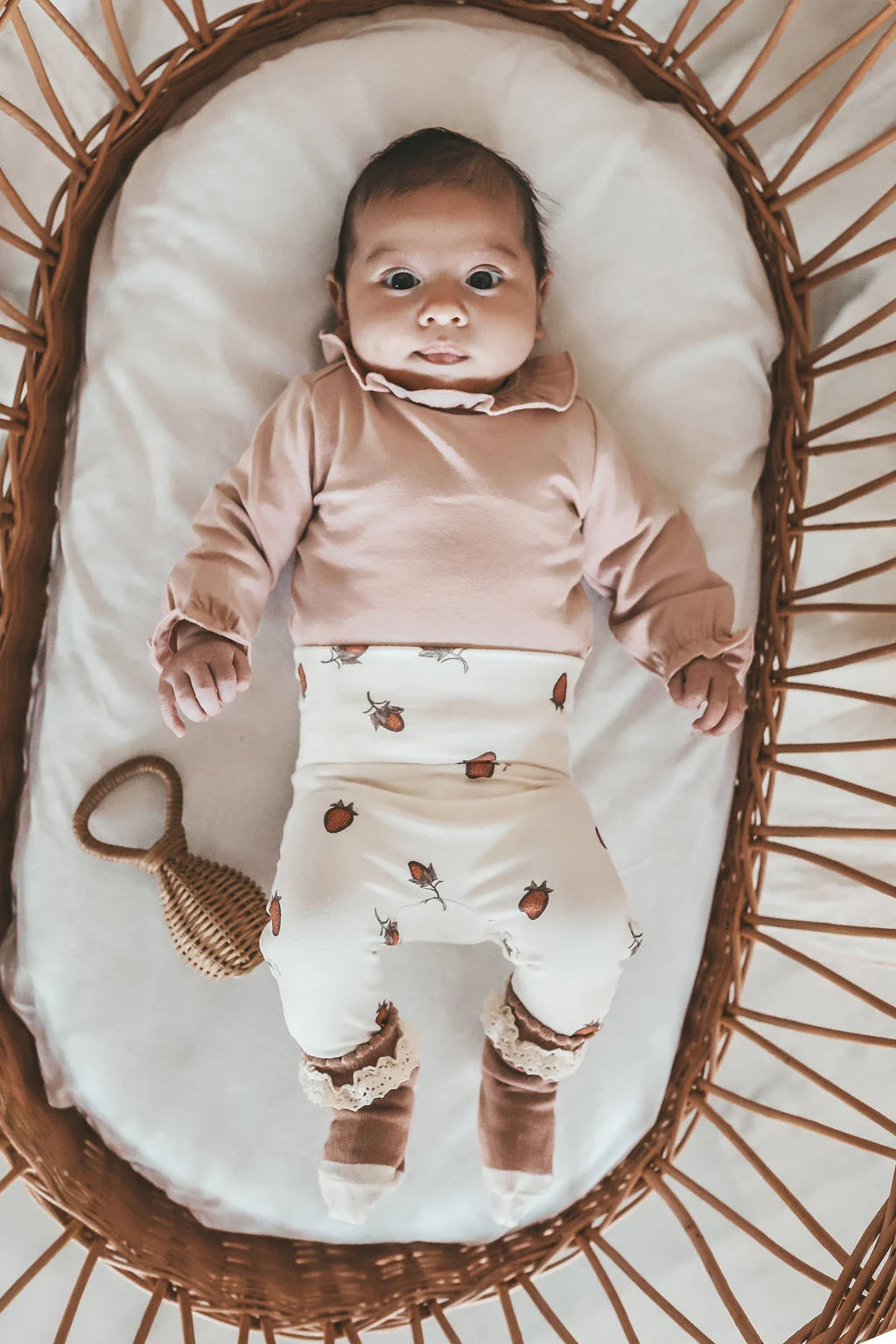 Your Wishes baby broek met all over print wit/rood