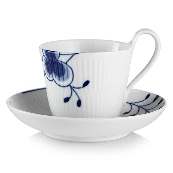 Royal Copenhagen  Blå Mega riflet højhankskop - 25 cl.