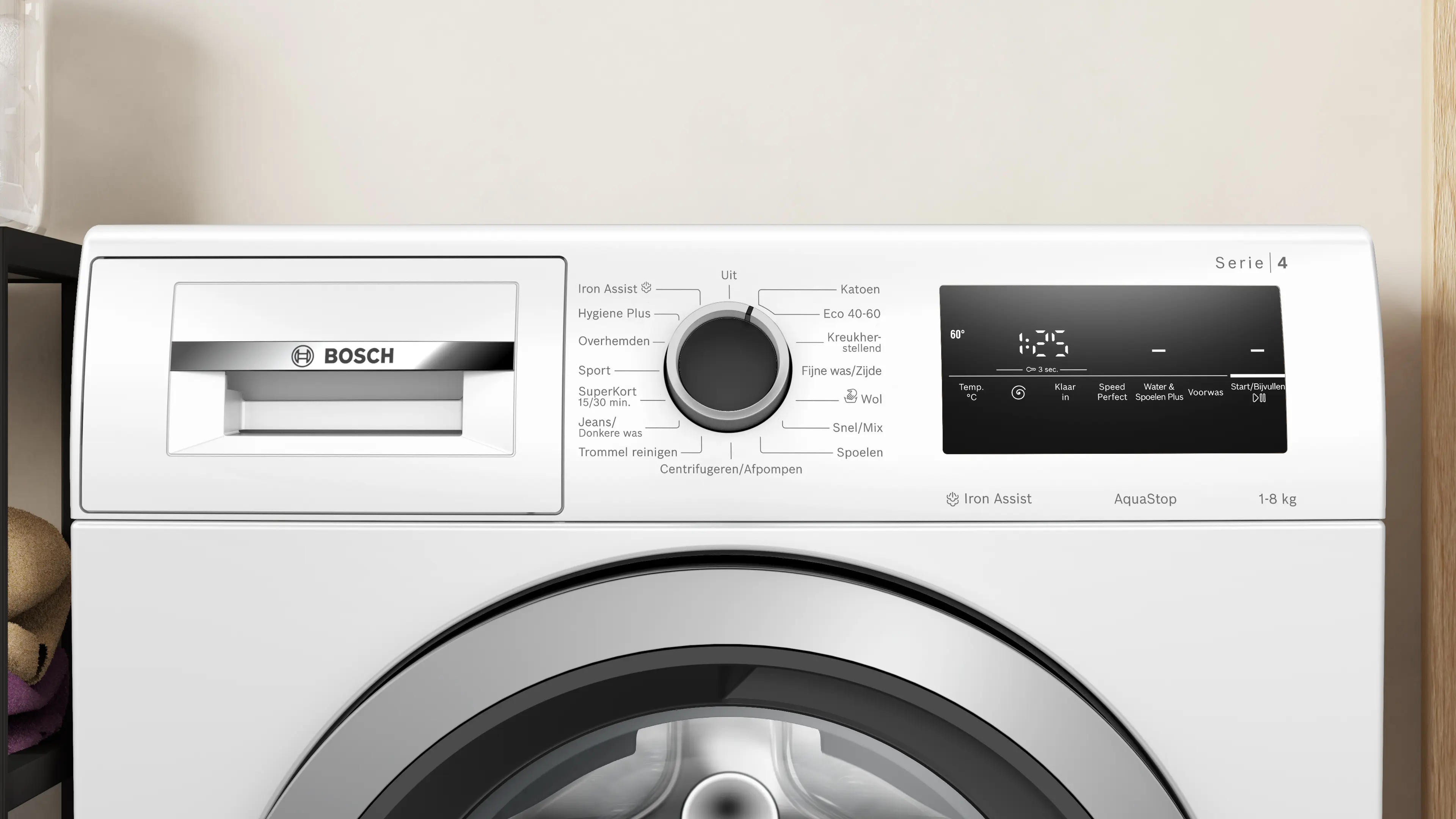 Serie 4 Wasmachine, voorlader 8 kg max. 1400 rpm