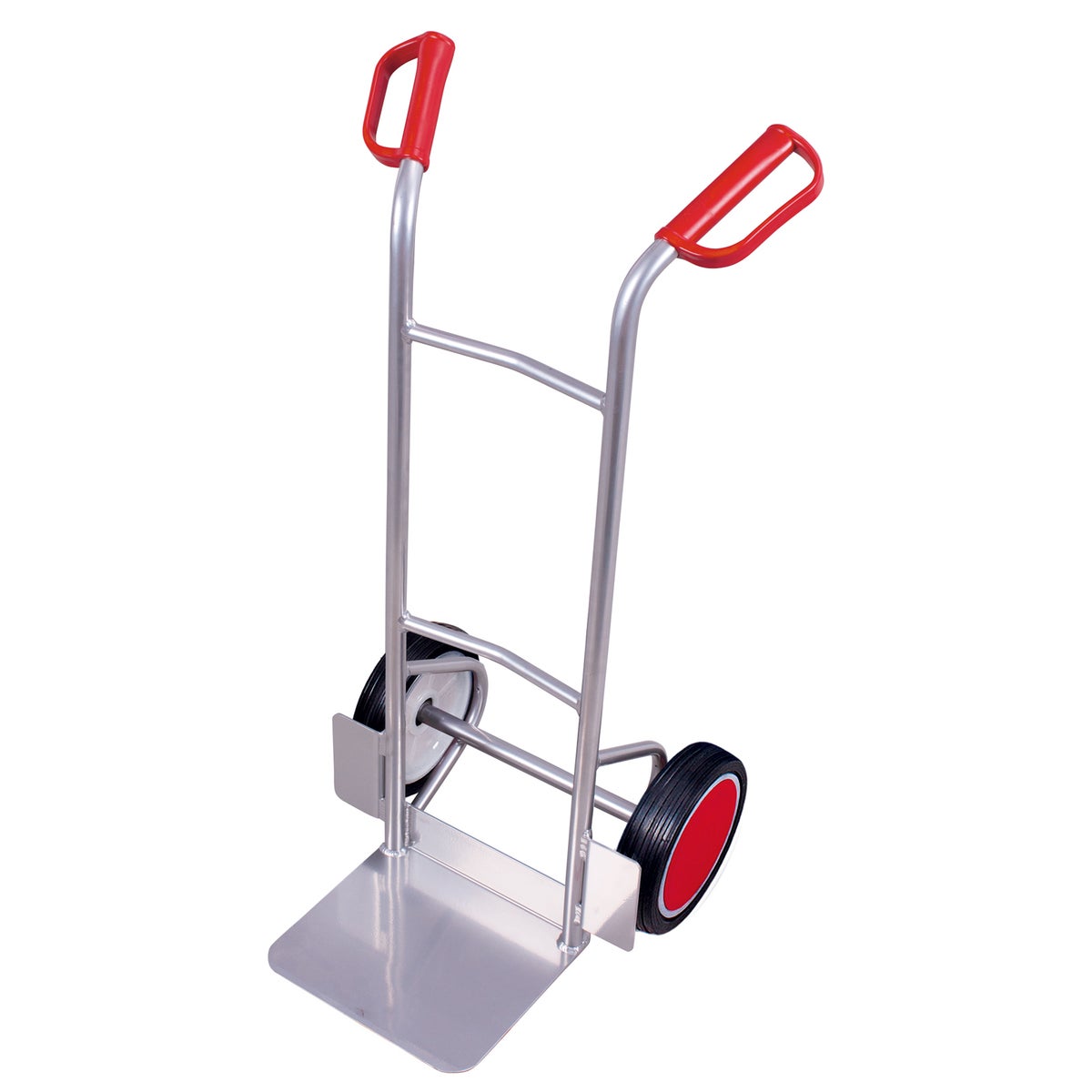 VARIOfit aluminium trolley, draagvermogen 150 kg, met gebogen dwarsbalken en massief rubberen banden