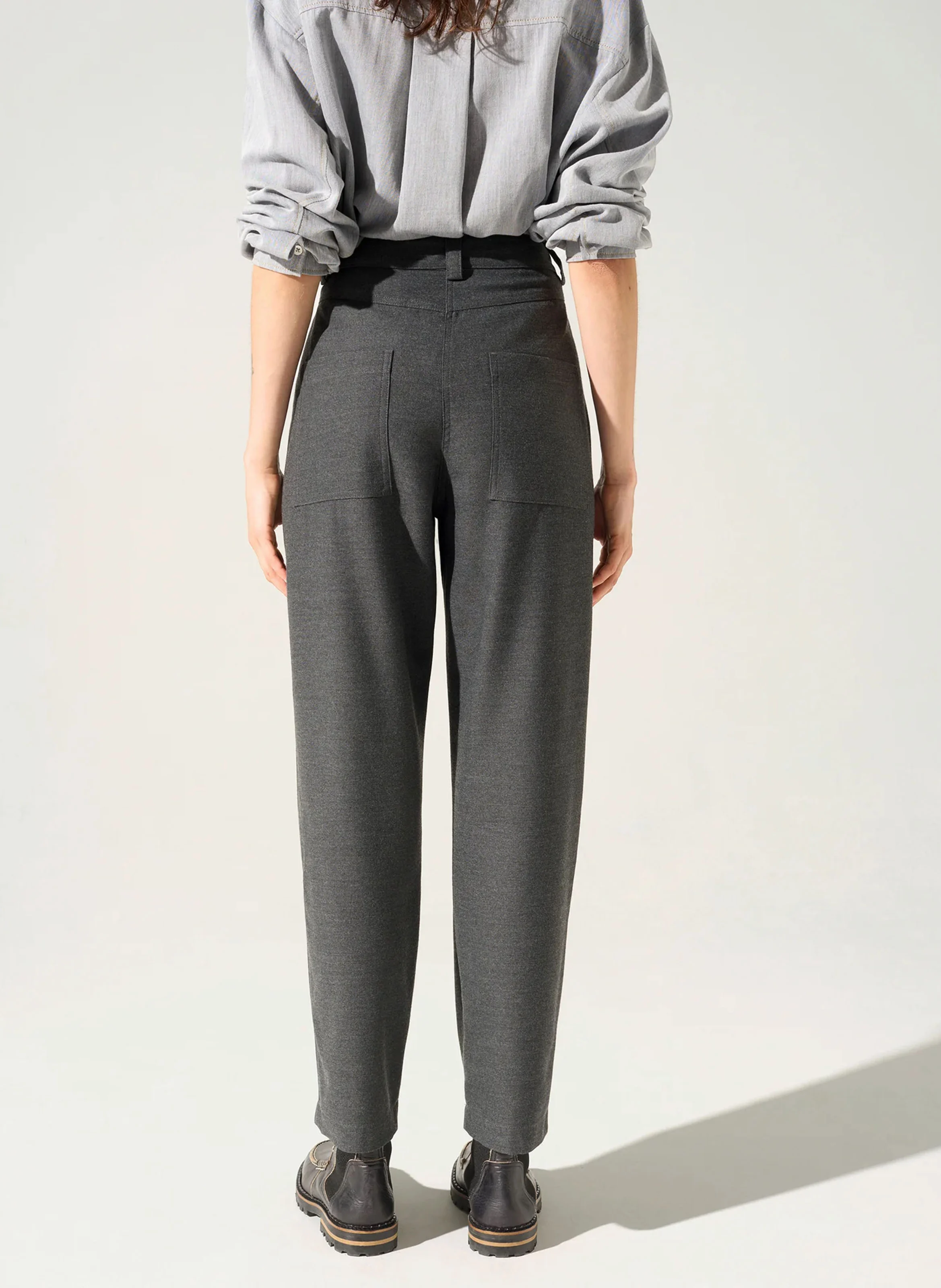 LEO - Pantalon droit taille haute | Bleu