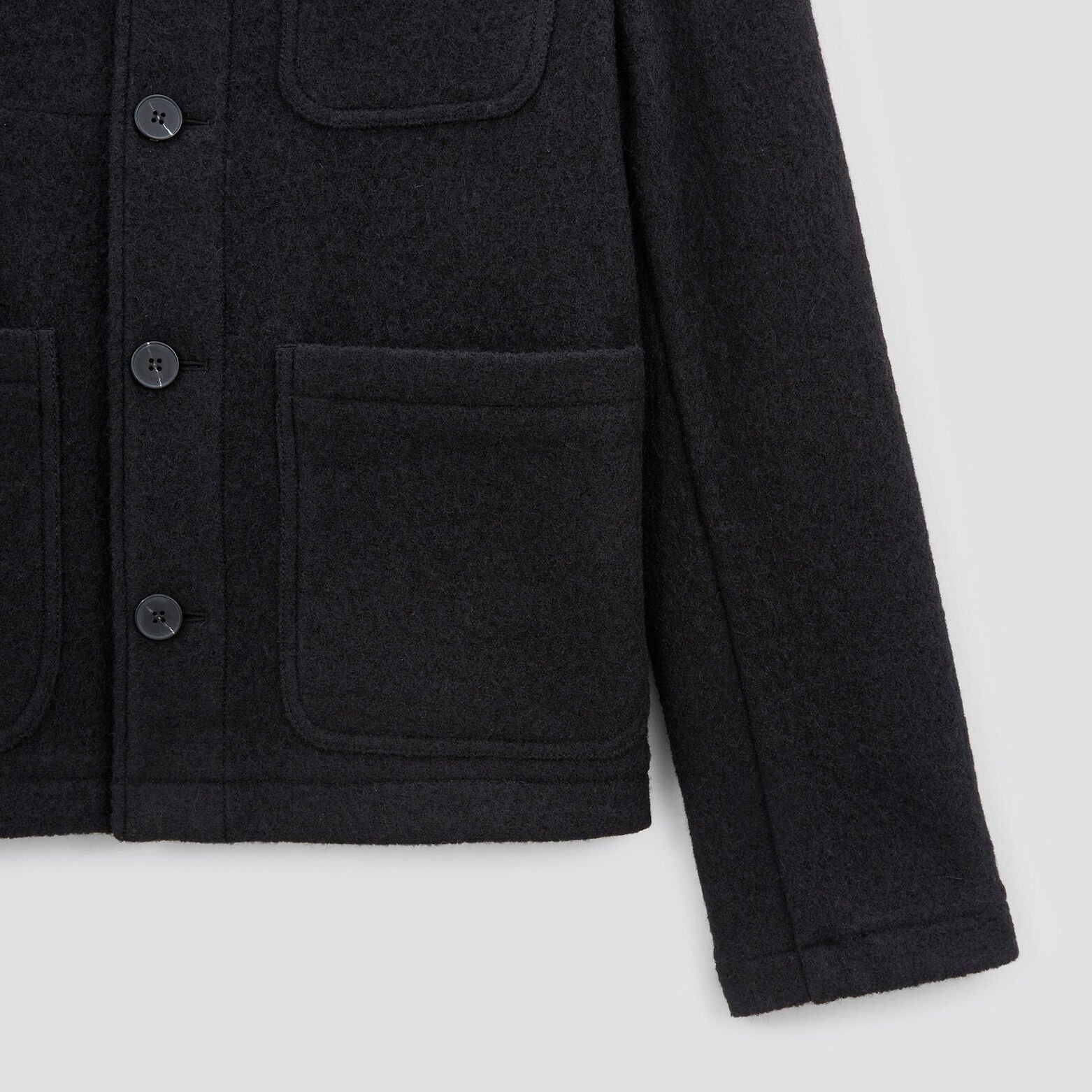 Veste 3 poches en laine Noir