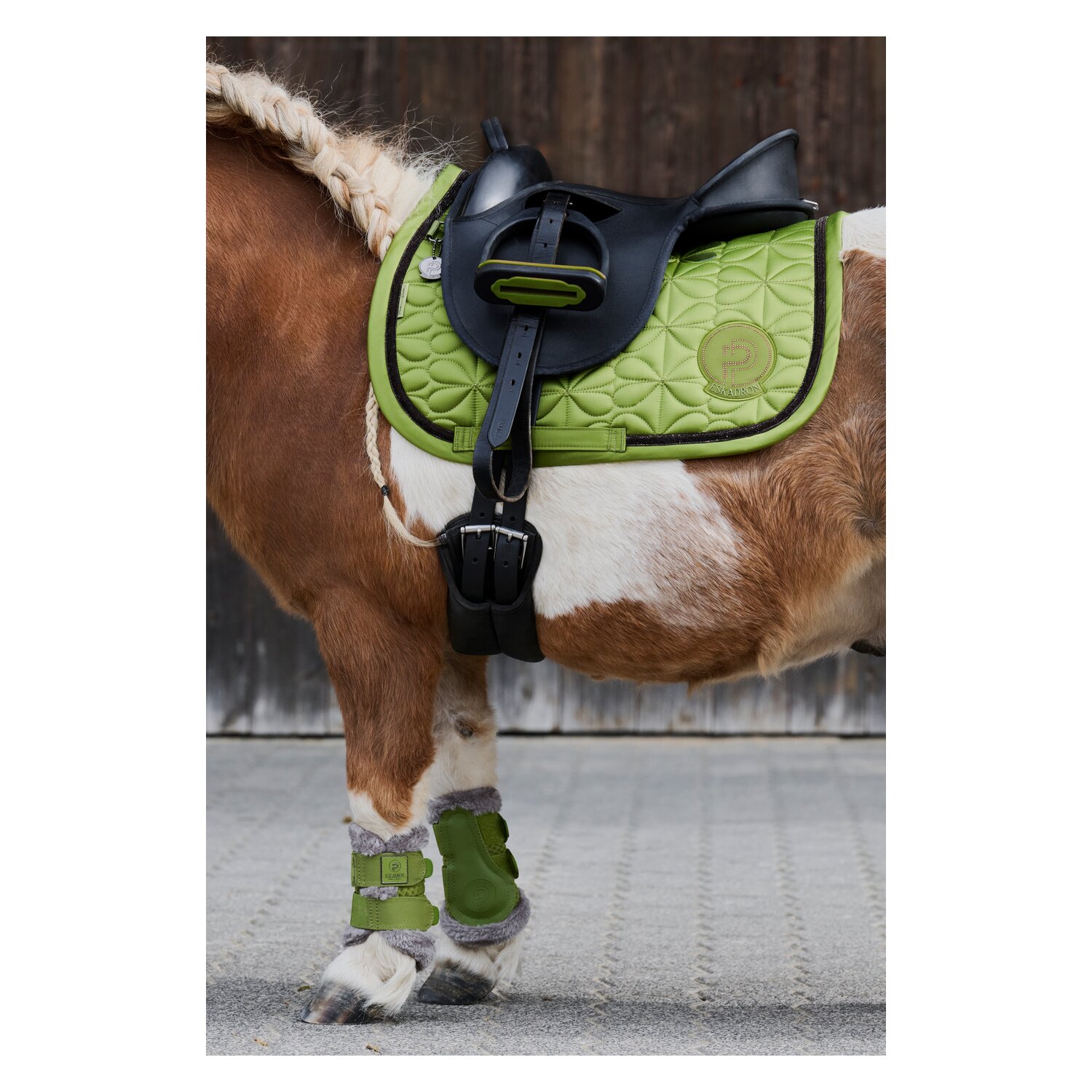 ESKADRON Platinum Gamaschen Mesh Faux Fur  - moss green