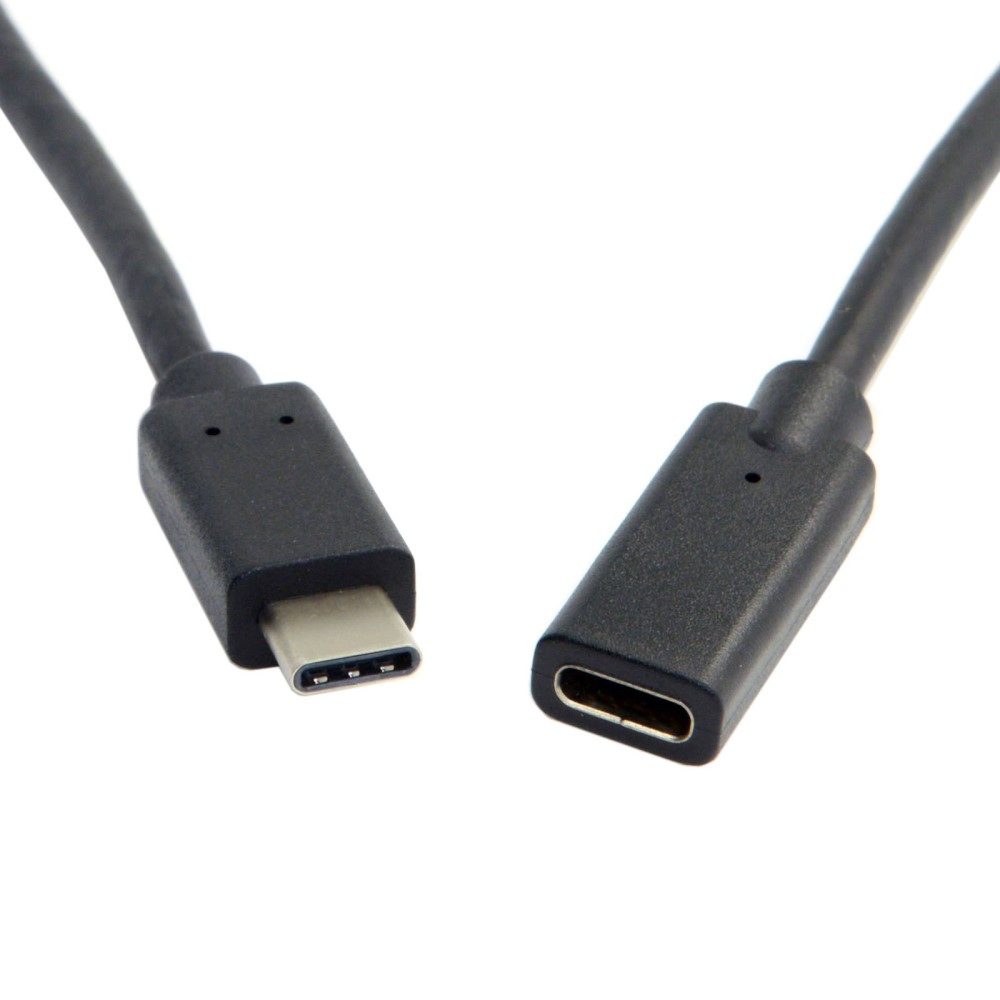 (50cm) USB C auf USB C Kabel Verlängerungskabel - Schwarz