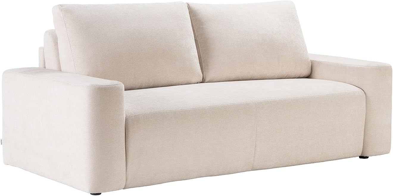 Vente-unique - CanapÈ 4 Places Convertible Express en Tissu texturÈ Beige - Couchage 160 cm - Matelas 16 cm DAVISO