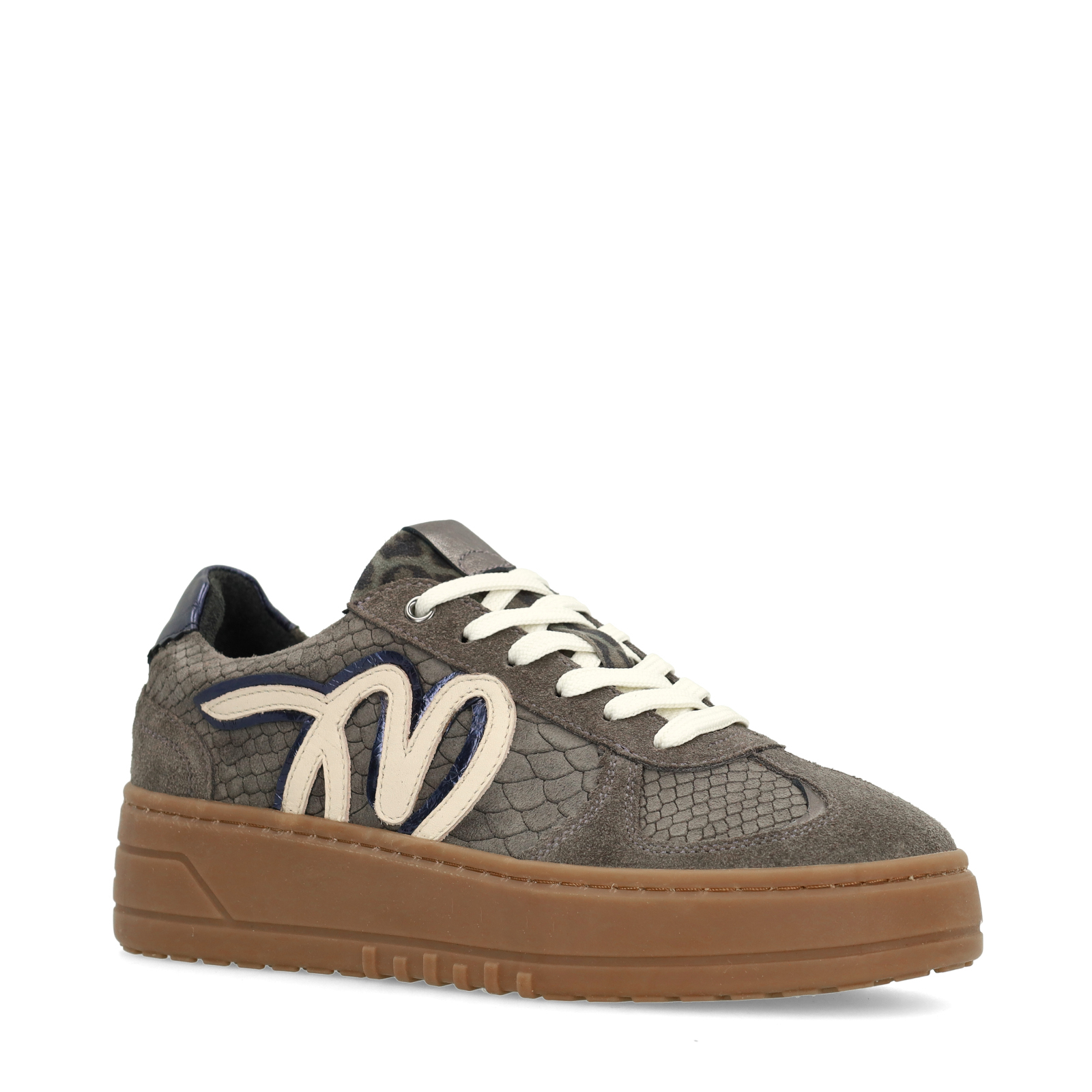 Grijze suède sneakers