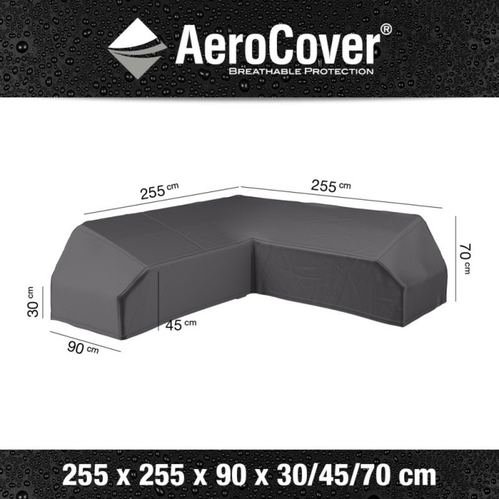 Housse de protection pour salon de jardin d'angle l255 cm