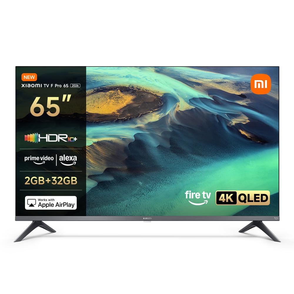 XIAOMI TV F Pro 65, 165 cm (65 Pouces), 4K UHD QLED, Smart TV, Fire TV, Contrôle Vocal Alexa, HDR10+, Mode Game Boost 120Hz, MEMC, 2Go+32Go, Compatibl