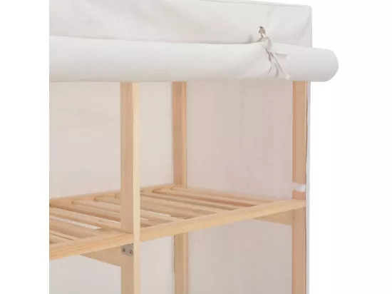 Garde-robe Blanc 200 x 40x170 Tissu