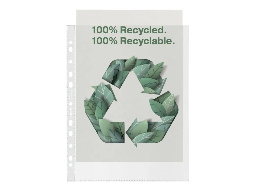 Lomme Esselte A4  Recycled 100my PP - (50 stk.)