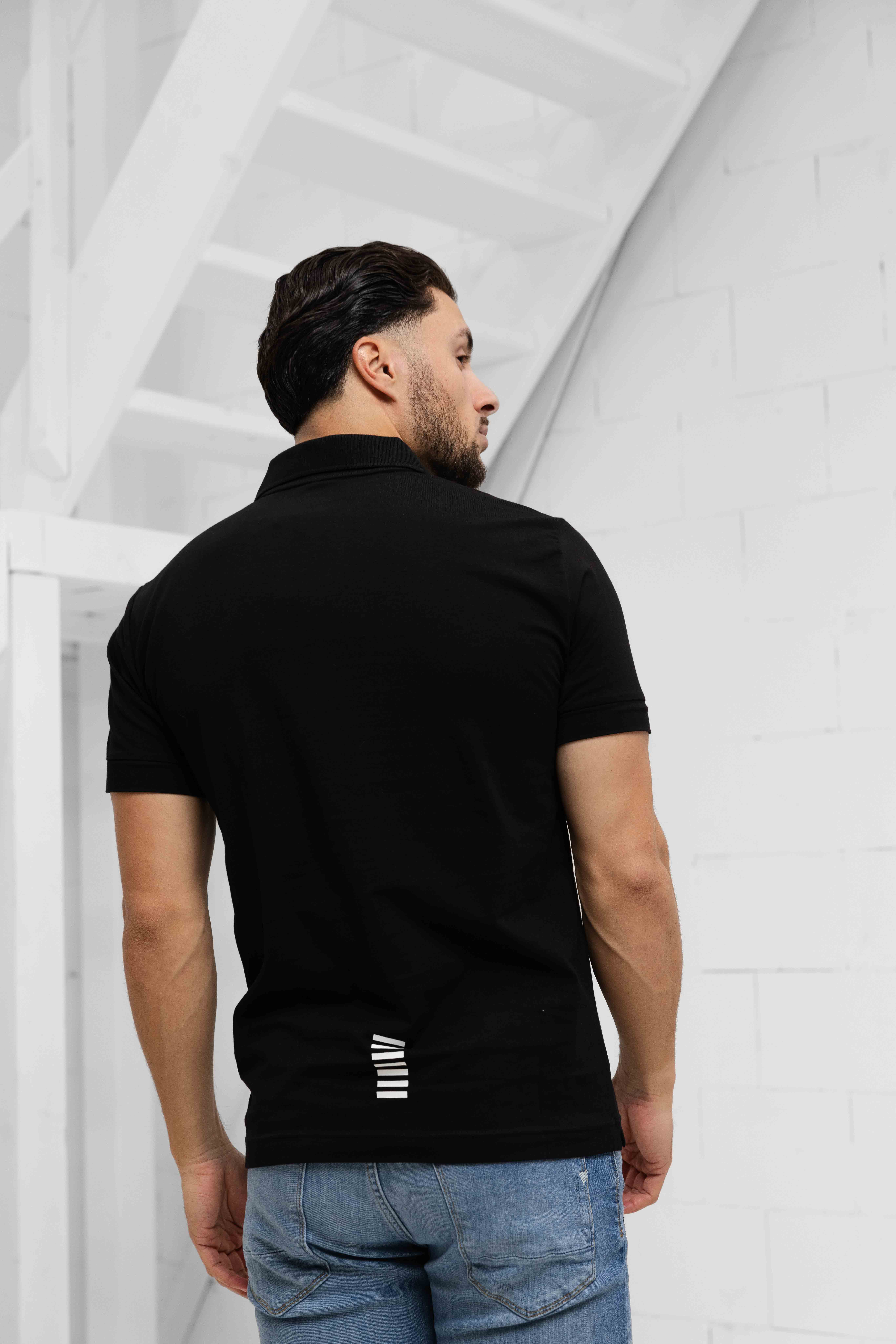 EA7 Emporio Armani 8NPF14 Polo Heren Zwart