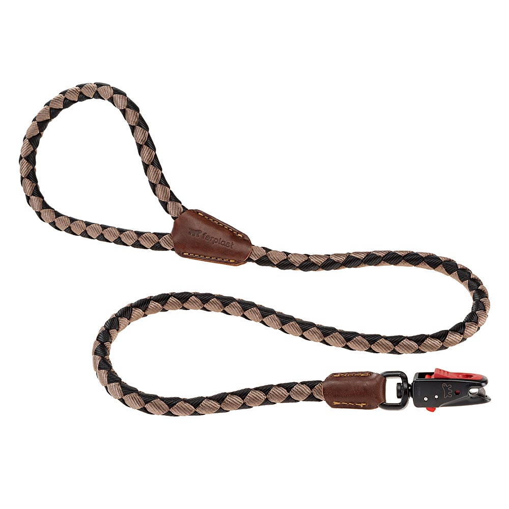 Laisse pour chiens en nylon tressé twist matic g12/110 avec mousqueton magnétique automatique