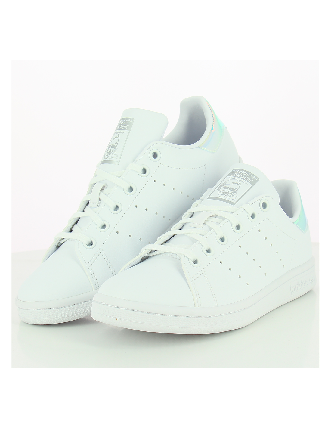 adidas sneakers femme stan smith j vegan blanc silver